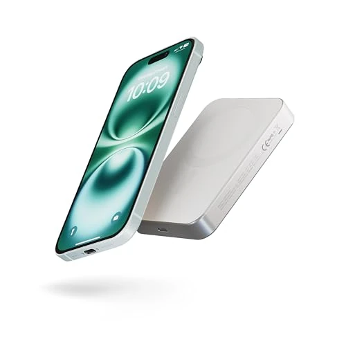 Offerta a tempo: Zens Slim Aluminium Power Bank Qi2 10k mAh, Caricatore Wireless MagSafe da 15 W per iPhone Air/17/16/15/14/13/12 e AirPods, Cavo USB C-C da 30 cm Incluso, Bianca - 30% da 79.99 € a 56.39 €