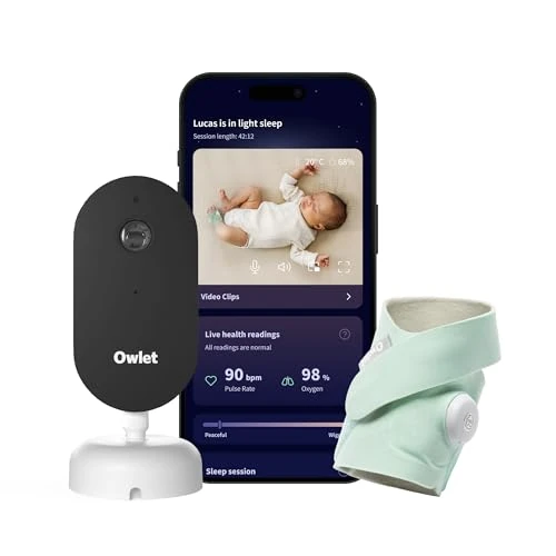 Offre limitee: Owlet Dream Duo (3rd Gen) – Medically-Certified Smart Baby Monitor with Sock & HD Video Cam, Tracks Pulse Rate, Oxygen & Sleep, 2K HD Video, Cry & Motion Alerts, Temp Monitoring de 379.99 EUR a 329.00 EUR (economie 13%)