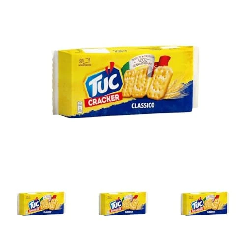 Tuc Cracker Classico, Cotto al Forno con 100% Grano Italiano, 250g (Confezione da 4)