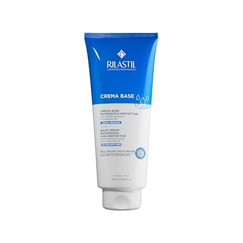 Offerta a tempo: Rilastil Crema Base, Crema Idratante per Viso e Corpo, Senza Profumo, per Pelle Secca e Molto Secca, Adatta a Tutta la Famiglia, 400 ml - 43% da 23.00 € a 13.00 €