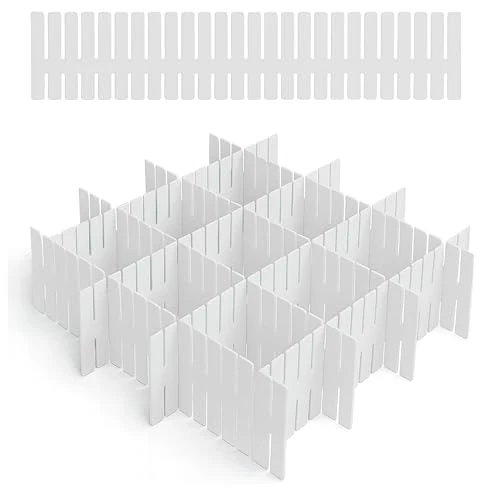 Offerta a tempo: Generico Divisori per Cassetti 12 Pezzi in ABS – Organizer Cassetti Modulari Regolabili, Separatore per Cucina, Armadio, Make Up e Ufficio, Sistema Salvaspazio Antiscivolo Personalizzabile - 43% da 13.99 € a 7.99 €