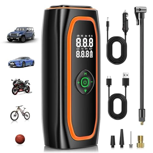 Offre limitée : Gonfleur Pneus Voiture sans Fil, 220PSI Compresseur à Air Portatif pour Pneus de Voture avec Batterie 10000mAh, Pompe Electrique Intelligente en Un Clic pour Voiture, Moto, Vélo et Plus de 39.99 EUR à 35.99 EUR (remise 10%)