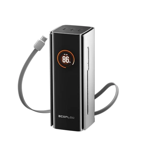 Offerta a tempo: EcoFlow Power Bank 20000mAh 230W Max con Cavo 100W Integrato, Laptop Power Bank 120W Caricatore Portatile 4 Porte USB C Portable Charger per iPhone 17/16/15 Pro Max, MacBook, Samsung Galaxy - 42% da 129.99 € a 74.99 €