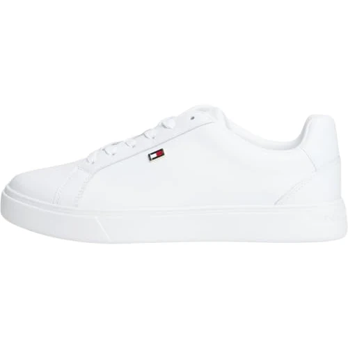 Tommy Hilfiger Baskets Femme Chaussures en Cuir, Blanc (White), 42