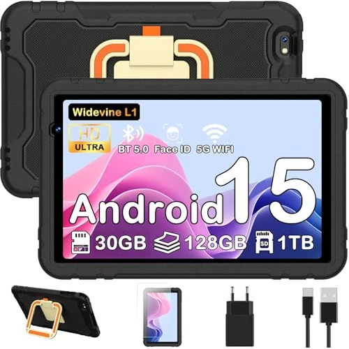 Offre limitée : Android 15 Tablette 10 Pouces, 30Go RAM+128Go ROM(TF 2To), Octa-Core, Gemini Al Tablette Tactile, 8000mAh, Widevine L1, Contrôle Parental, EVA Étui de Protection Antichoc, 360° Rotatif Support (Noir) de 129.99 EUR à 99.99 EUR (remise 23%)