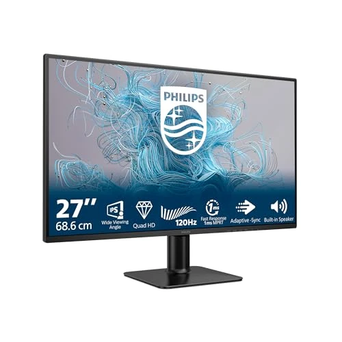 Philips 2000 series 27E2N2500/00 Monitor PC 68,6 cm [27] 2560 x 1440 Pixel Quad HD LCD Nero 27E2N2500-2000 Series - LED monitor - 27-2560 x 1440 QHD @ 120 Hz - IPS - 300 cd/m? - 1500:1 -