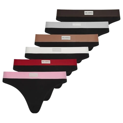 Offerta a tempo: KARL LAGERFELD Donne Logo Patch Elastic Thong (7 Pack) Multicolore/a fascia XL - 0.00% da 53.45 € a 53.45 €