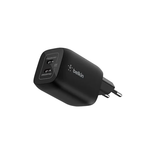 Offerta a tempo: Belkin Gaming Doppio Caricatore da muro USB-C da 65W, Caricabatterie USB 3.0 rapido con tecnologia GaN per Nintendo Switch 2, iPhone 16, iPad, MacBook Air, Chromebook, Galaxy S25 Ultra e altri - Nero - 57% da 34.99 € a 14.90 €