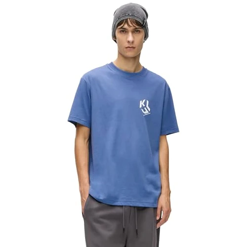 Offerta a tempo: Karl Lagerfeld Jeans Uomo Regular Monogram T-Shirt Washed Federal Blue S - 0.00% da 14.27 € a 14.27 €