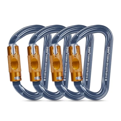 Oferta limitada: Mosquetones de Bloqueo, Mosquetones de Escalada Mosquetón de Trabajo Pesado para Camping, Hamacas, Columpio, Llavero (Plateado, RM34ATL-4pack) de 36.98 € a 25.13 € (ahorro 32%)