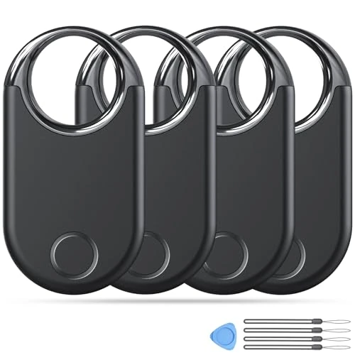 Hendari Tracker Tag, Smart Tracker (alleen iOS, niet voor Android), Verpakking van 4 / Zwart