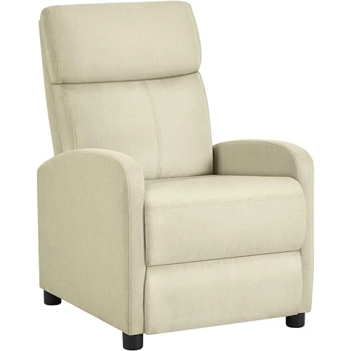 Offerta a tempo: Yaheetech Poltrona Relax Reclinabile Regolabile con Poggiapiedi, Beige - 0.00% da 159.99 € a 159.99 €