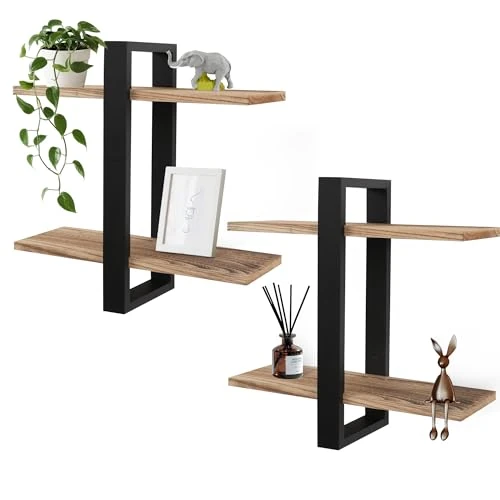 Limited-time offer: FURAOMEILI Oak Shelf Wall Mount Black + Carbonised Black from 20.09 £ to 20.09 £ (save 0.00%)