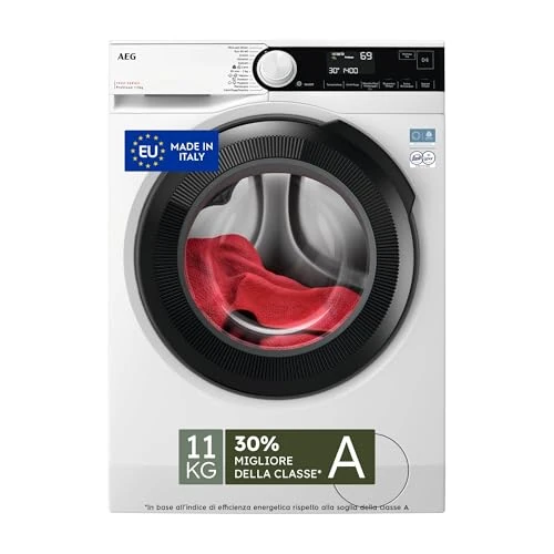 Offerta a tempo: AEG Lavatrice Carica Frontale Serie 7000 ProSteam, 11 kg, LR7FD114B, Vapore Refresh, Tecnologia PreciseWash, Cesto Care Drum, Classe Energetica A, Motore Inverter, 1351 giri/min, 636x847x597 mm - 23% da 648.00 € a 497.79 €