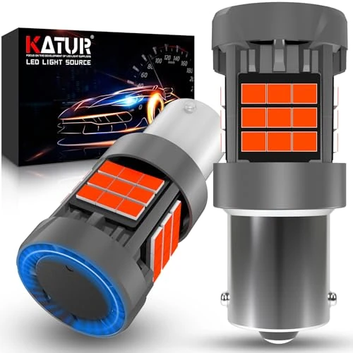 Offerta a tempo: KATUR Lampadina 1156 BA15S LED, Canbus 500% luminosità 3000LM Rosso Brillante con Ventola di Raffreddamento Lampadine LED 7506 P21W 1141 Fendinebbia Posteriori, 2PCS - 48% da 24.99 € a 13.05 €