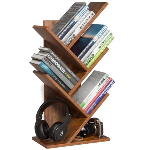 Zeitlich begrenztes Angebot: LELELINKY Bücherregal Baumform, Standregal 5 Ebenen Desktop für Bücher/CDs/Zeitschriften, DVD Bücherregal Holz, Bücher Regal für Wohnzimmer, Schlafzimmer und Heimbüro, Schwarz von 25.99 € auf 25.99 € (0.00% Rabatt)