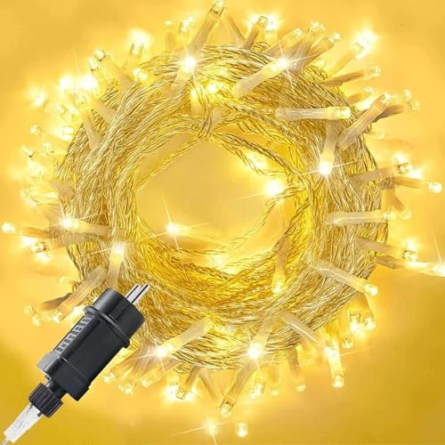 Offerta a tempo: MOLVCE Catena luminosa per esterni, 100 m, 800 LED, con timer, funzione di memoria, 8 modalità, IP44, impermeabile, per Natale, feste, matrimoni, Halloween, bianco caldo - 0% da 16.99 € a 16.99 €