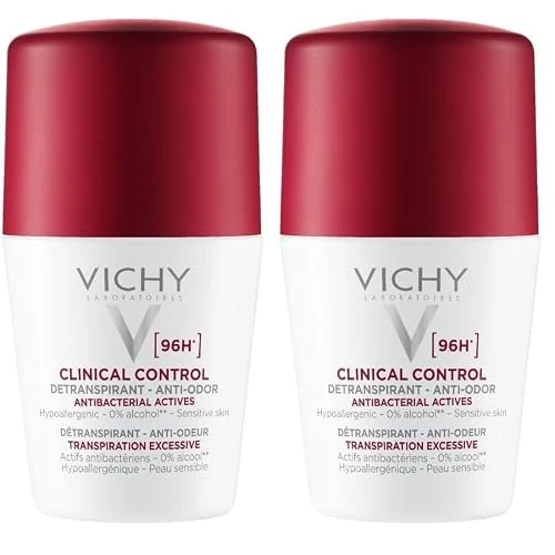 Offerta a tempo: Vichy Dermo-Tolerance Deodorante Roll-on, Per Pelli Sensibili, Unisex, Antitraspirante, Antibatterico, Anti-odore, Durata Fino a 96h, Ipoallergenico, Senza Alcool, 50 ml (Confezione da 2) - 5% da 23.10 € a 21.94 €