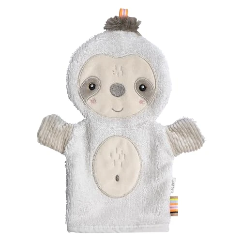 Offre limitée : Fehn Waschhandschuh Faultier – Waschlappen mit Tiermotiv für fröhlichen Badespaß – saugstark & kuschelweich – für Babys und Kinder ab 0+ Monaten de 10.22 € à 10.22 € (0.00% de remise)