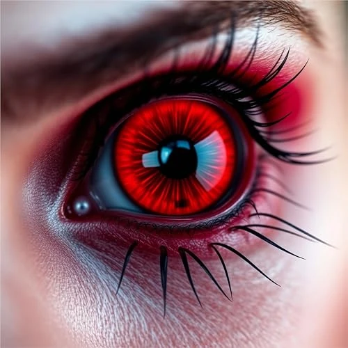 Zeitlich begrenztes Angebot: Costumed Farbige Kontaktlinsen ohne Stärke, Rot, für Halloween, Fasching und Cosplay, 0,00 Dioptrien, 1 Paar (2 Stück) von 11.99 € auf 8.99 € (25% Rabatt)