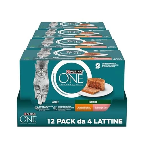 PURINA ONE Bifensis mokra karma dla dorosłych kotów z kurczakiem i marchewką, łosoś i marchewka, 48 puszek po 85 g