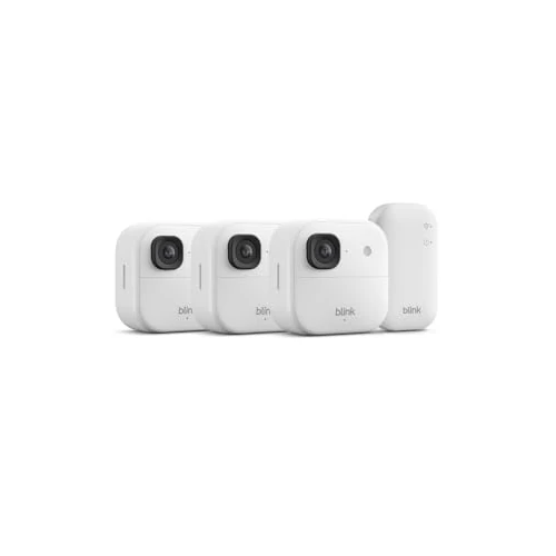 Offerta a tempo: Videocamera esterna 2K+ Blink (ultimo modello) —videocamera di sicurezza smart senza fili, risoluzione video 2K, audio ottimizzato, durata delle pile fino a due anni. Sistema da 3 videocamere, bianco - 65% da 249.99 € a 86.99 €