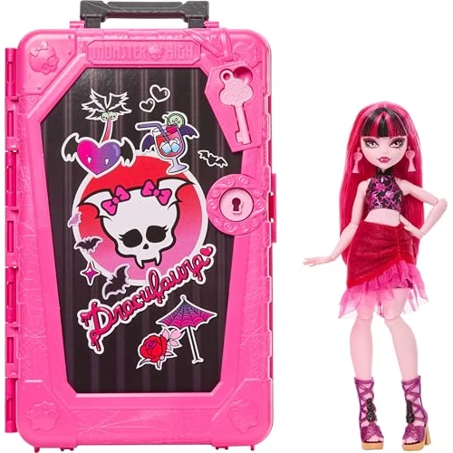 Oferta limitada: Monster High Skulltimate Secrets Draculaura Muñeca | Destino: Muñeca vampiro Oasis Gore-geous con maleta y más de 19 sorpresas como ropa, JDR50 de 39.99 € a 21.89 € (ahorro 45%)