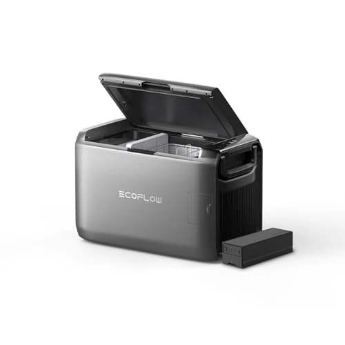 EF ECOFLOW GLACIER Classic 45L draagbare vriescombinatie met 298 Wh accu, 2 zone koelbox voor auto, autonome koeling 39 uur, voor kamperen, reizen, vissen en off-grid