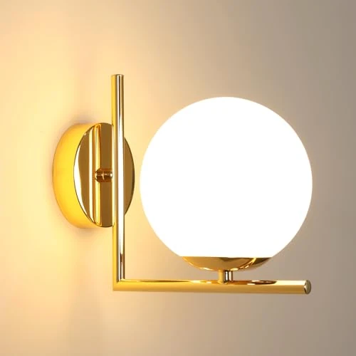 Offre limitée : Goeco Applique Murale Interieur Moderne, Douille E27 Dia.15CM, Doré de 35.99 € à 29.98 € (17% de remise)