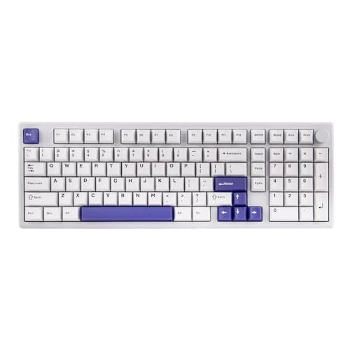 Begrenztes Angebot: EPOMAKER Galaxy100 QMK/VIA Mechanische Tastatur Kabellos, 8000mAh Akku, CNC Aluminium, Creamy Full-Size Gaming-Tastatur Hot Swap, Numpad, USB-C/BT5.0/2.4Ghz (Weiß Violett, Marble White Schalter) von 129.99 EUR auf 129.99 EUR (Rabatt 0%)