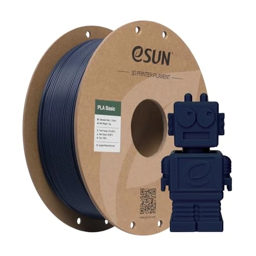 eSUN Filamento PLA 1,75 mm, filamento di Basic PLA per stampanti 3D Precisione dimensionale +/- 0,05 mm, bobina da 1 kg (2,2 libbre) Filamento PLA veloce per stampanti 3D, Blu profondo