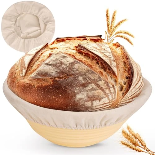 Broodrijsmand set van siliconen - opvouwbaar, hygiënisch en perfect voor beginnende broodbakbeginners en professionals perfect brood - incl. deken (2 pk)