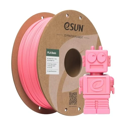 eSUN Filamento PLA 1,75 mm, filamento di Basic PLA per stampanti 3D Precisione dimensionale +/- 0,05 mm, bobina da 1 kg (2,2 libbre) Filamento PLA veloce per stampanti 3D, Rosa Barbie