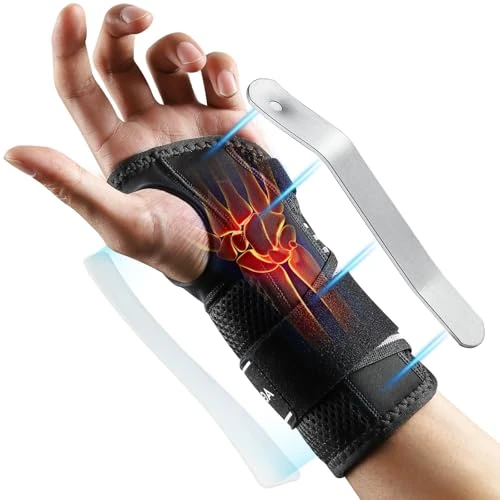 Offerta a tempo: AGPTEK Tutore Polso Tunnel Carpale Nuovo – Fascia da Polso con Stecche di Supporto, Design a Strappo Facile da Indossare, Soluzione Conveniente per Dolore e Sostegno, Sinistro, L/XL - 41% da 22.98 € a 13.59 €