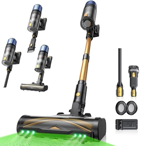 Offre limitée : Proscenic P15 Aspirateur Balai sans Fil, 580W/55Kpa/70Min Aspirateur sans Fil Puissant,Brosse Anti-Enchevêtrement,Autoportante,Télescopique Balai Aspirateur Tapis,Sols Durs,Poils d'animaux et Voiture de 158.52 EUR à 129.99 EUR (remise 18%)