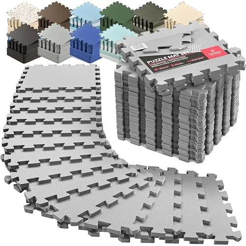 Offerta a tempo: Tappeto Palestra Tappetino Fitness da Ginnastica a Puzzle - Pavimento Protettivo Incastro Tatami Gomma Allenamento Protezione Sport| Materassino Gommato Mattonella Pavimentazione per Home Gym Manubri - 25% da 29.99 € a 22.49 €