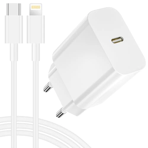 Offerta a tempo: 25W Caricatore Phone Originale Apple MFi,Caricabatterie Phone Caricatore Rapido per Phone 14 13 12 11 Pro Max/Mini/XS/X/8, USBC Alimentatore Presa USB C Spinotto con 2M Cavo Ricarica Rapida - 19% da 11.98 € a 9.73 €