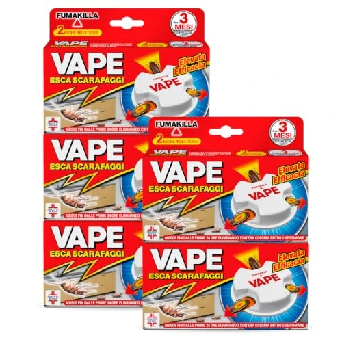 Offerta a tempo: Vape Esca Scarafaggi Insetticida Blatte Disinfestazione per Interni Elimina Intera Colonia Efficace 3 Mesi Prodotto Biocida - 10 Esche - 6% da 19.99 € a 18.79 €