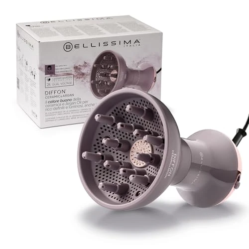Offerta a tempo: Bellissima Imetec Diffon Ceramic & Argan: Diffusore per Capelli Ricci con Olio di Argan per Ricci Definiti, Luminosi e Idratati – Azione Anti-Crespo, Asciugatura Delicata, Doppio Voltaggio - 21% da 69.99 € a 54.99 €