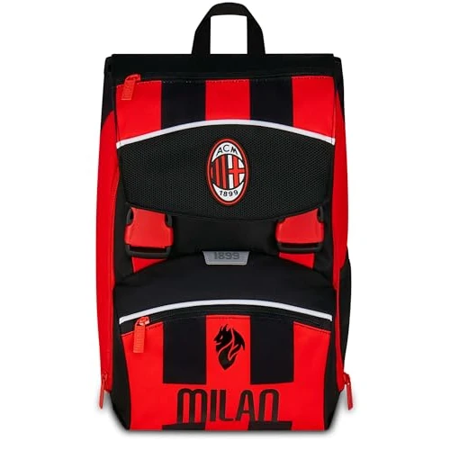 Tijdelijke aanbieding: Seven Milan Rugzak met twee uittrekbare vakken, rood en zwart, voetbalteam, maximale capaciteit, voorgevormde rugleuning, kinderen, basisschool, Rood, Eén maat, Casual van 69.90 EUR naar 69.90 EUR (korting 0%)