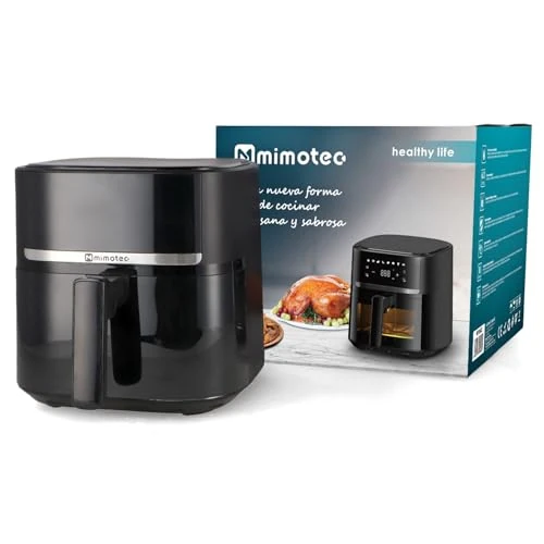 M mimotec Roa Touch Air Fryer 5.7L - Oil Free Air Fryer, 1700W, 8 Digital Menus, Touch Screen, 60 Minutes Adjustable Timer, Temperature 80-200°C, Easy and Healthy Cooking
