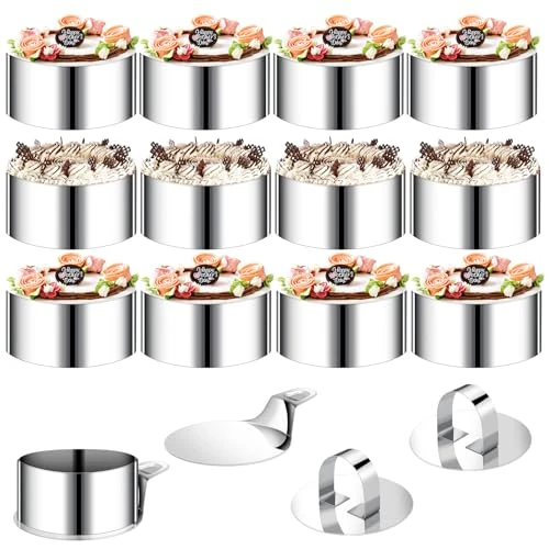 Offerta a tempo: VINATO Set 12 Coppapasta Tondi in Acciaio Inox 430 – Anello Microforato Crostata, Stampo per Dolci e Biscotti, Diametro 8 cm - 0.00% da 14.99 € a 14.99 €