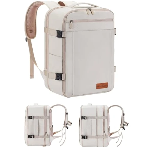 MOCOCITO Podróżny plecak kabinowy samolot 40 x 20 x 25, walizki podróżne kabinę Ryanair, plecak mężczyźni kobiety torba podróżna walizka podróżna plecak podróżny plecak przenośny, kość słoniowa