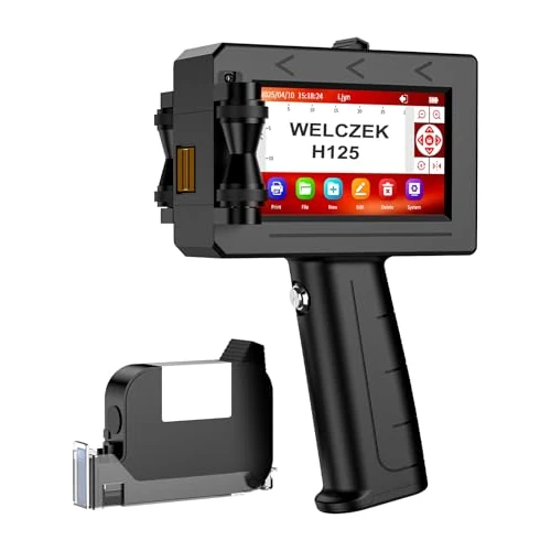 WELCZEK H125 Draagbare en handmatige inkjetprinter voor tekst, logo, QR, code, datum, los, serie, industrieel etiketteringssysteem op karton, metaal, kunststof, keramiek, hout, stof