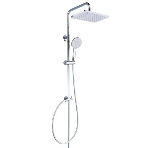 Limited-time offer: YEAUPE PRO Shower System Without Fittings, Chrome Stainless Steel Shower Set, 30 x 20 cm Square Rain Shower Head, 3 Jet Types, ABS Hand Shower, Shower Head, 65-102 cm, Height-Adjustable Shower Rail from 57.39 £ to 57.39 £ (save 0.00%)
