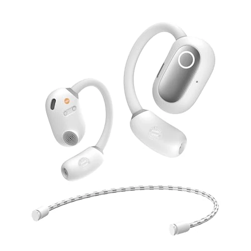 Baseus Eli Sport 1 Słuchawki douszne, Bluetooth, kierunkowa akustyka, pełne brzmienie basów, ultralekkie, wodoszczelność IPX4, mikrofony ENC, Bluetooth 5.3 do biegania, treningu, białe