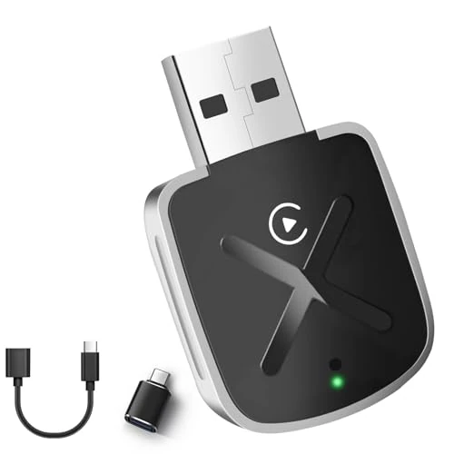 Offerta a tempo: Hamsuwei Adattatore Carplay Wireless, Converte il display auto Carplay cablato in Carplay wireless, USB C/A Plug & Play Adattatore compatibile con le auto a partire dal 2016 e con i telefoni iOS 10+ - 0.00% da 23.90 € a 23.90 €