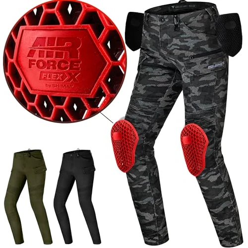 Offerta a tempo: SHIMA Giro 3.0 Pantaloni Moto Donna con Protezioni AirForce Protettori per Ginocchia Motos Abbigliamento Armatura Protezione Estivi Urbano Pantalone Invernale Protective Elastico (Donne, Camo, 28/30) - 14% da 159.99 € a 137.05 €