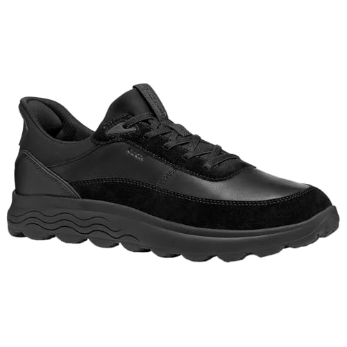 Geox U SPHERICA Plus A Sneakers voor heren, zwart, 47 EU, zwart, 47 EU