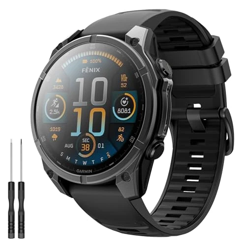 Zeitlich begrenztes Angebot: TiMOVO 22mm Bracelet Armband Kompatibel mit Garmin Fenix 8 47mm/E 47mm/7 Pro/7/6 Pro/6/5 Plus/Forerunner 965/955/945/935/Approach S62/S60 Series, Silikon Weich Sport Band Replacement Strap, Schwarz von 8.99 € auf 8.99 € (0.00%